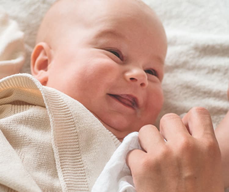 Closeup of smiling baby