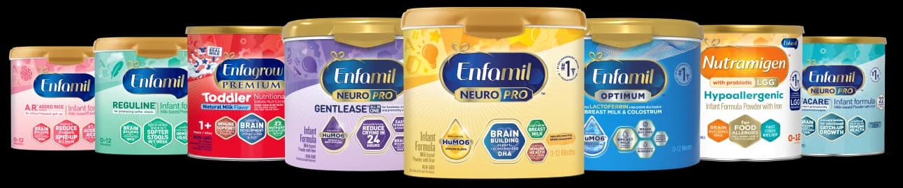 Enfamil Family of Formulas product lineup