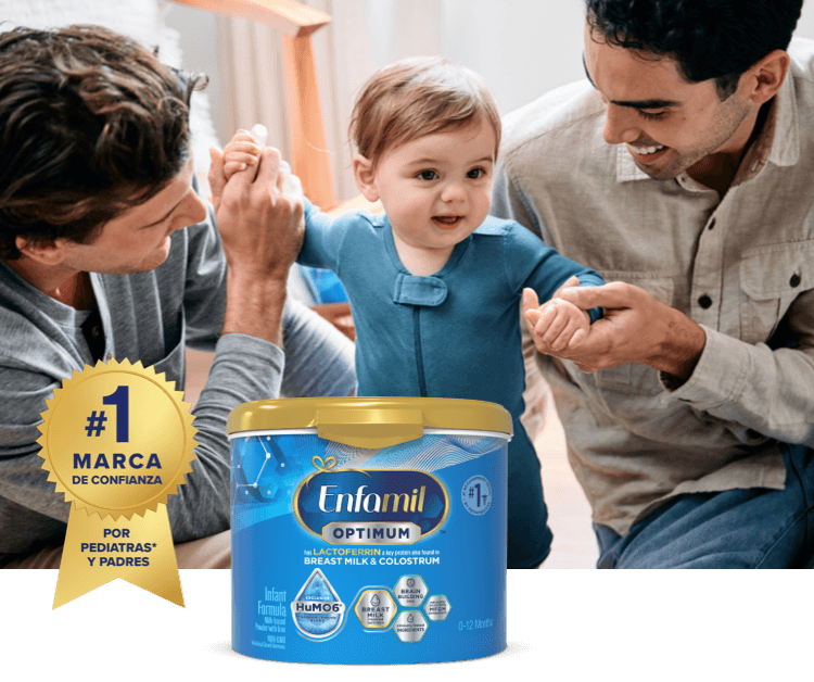 Erin Andrews holding her son with Enfamil Enspire™ Optimum Infant Formula, follow label instructions for preparation and storage