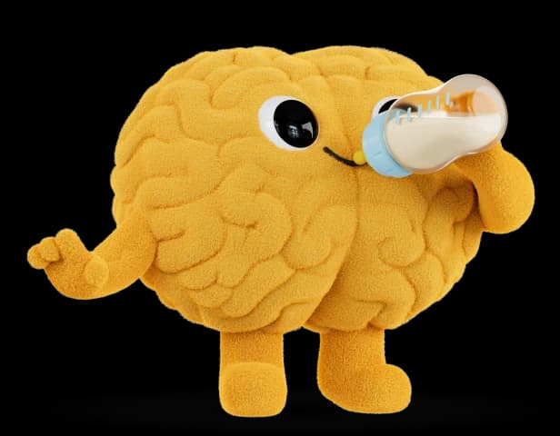 Brainy drinking a bottle