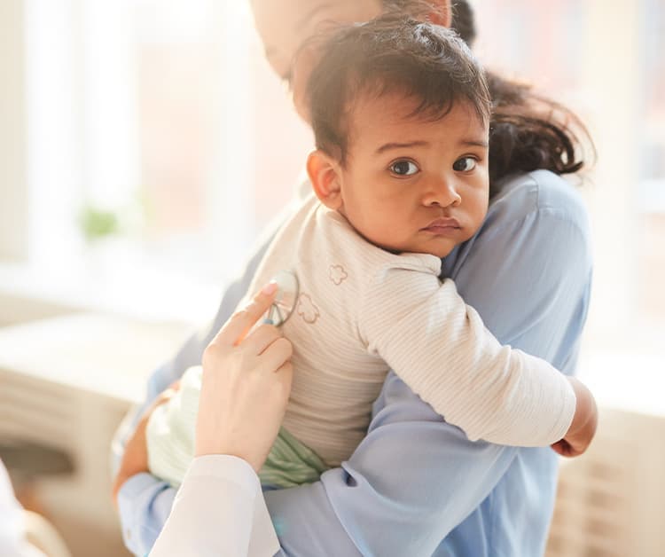 Mom and baby at pediatrician appointment