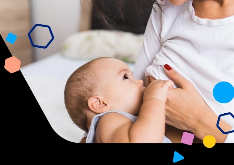 Bebé siendo amamantando