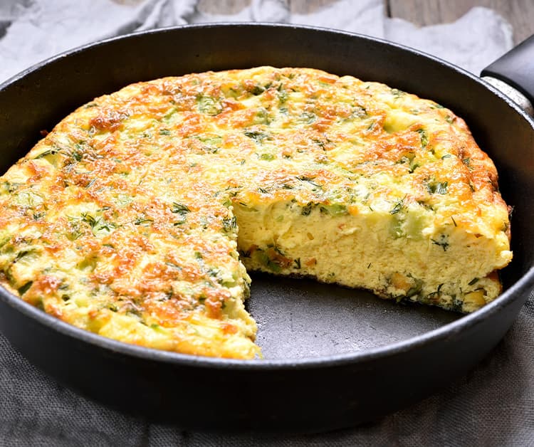 Frittata with Ham and Green Pepper