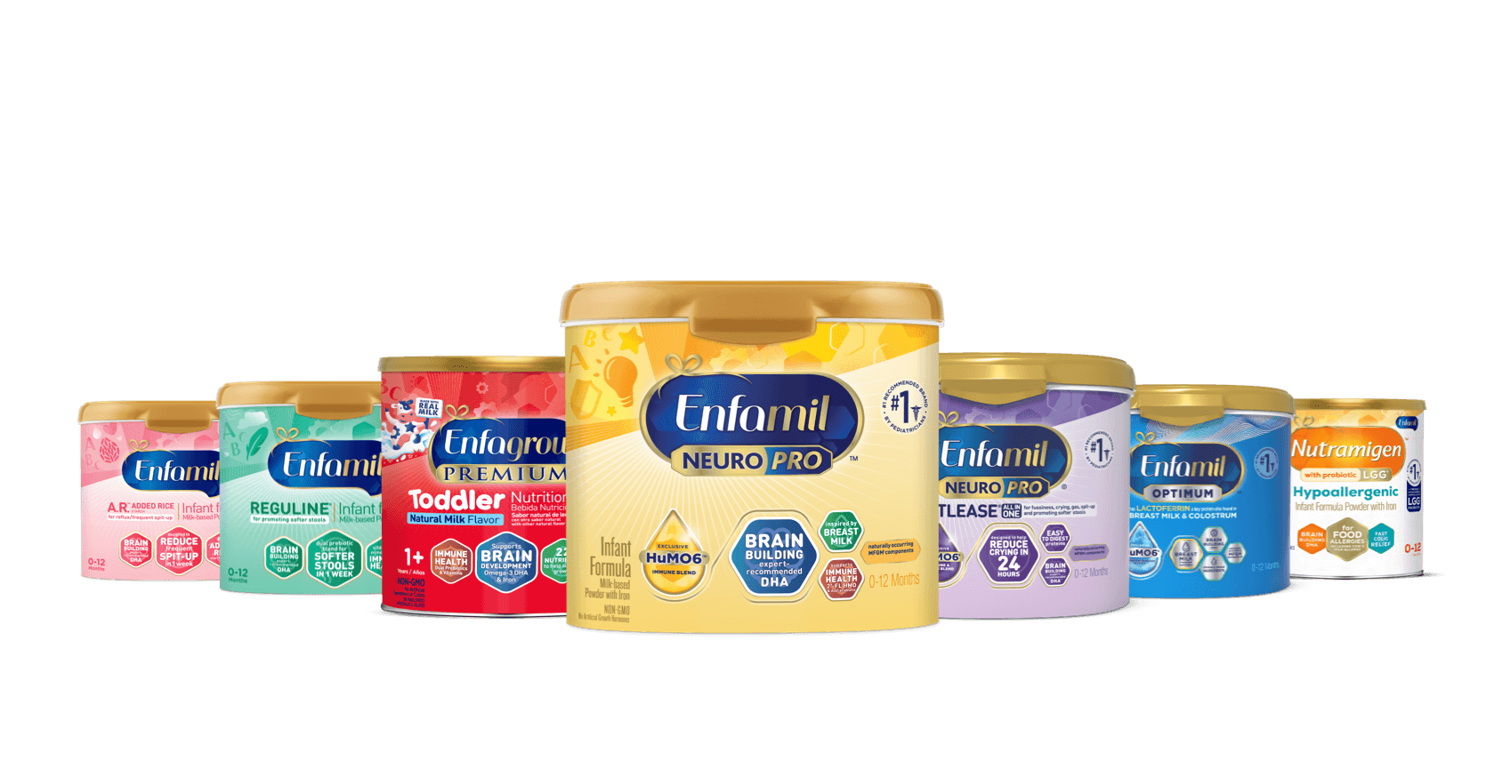 Lineup of Enfamil Formulas